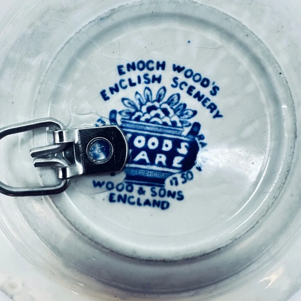 Wood & Sons English Scenery Blue White Plate Bowl Set Vintage Wall Hangers 5